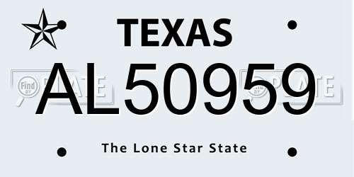 AL50959 Texas License Plate