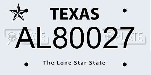 AL80027 Texas License Plate