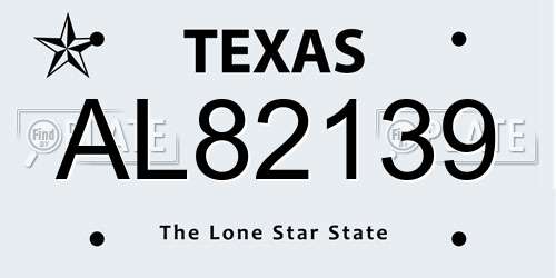 AL82139 Texas License Plate