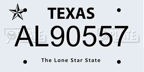 AL90557 Texas License Plate