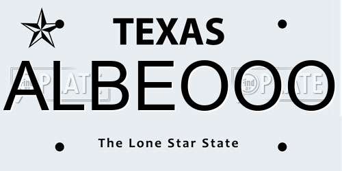 ALBEOOO Texas License Plate
