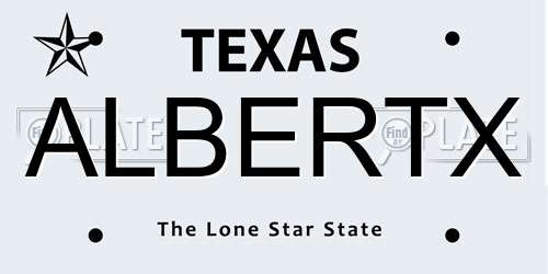 ALBERTX Texas License Plate