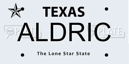 ALDRIC Texas License Plate