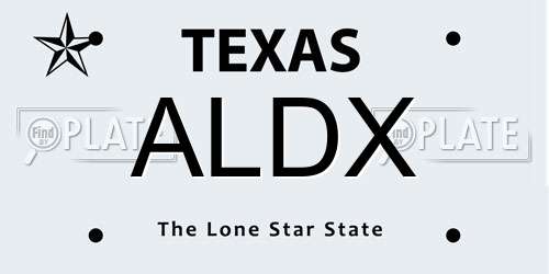ALDX Texas License Plate