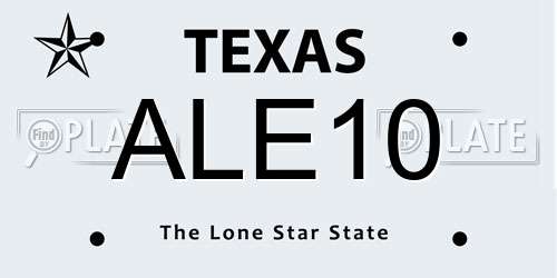 ALE10 Texas License Plate