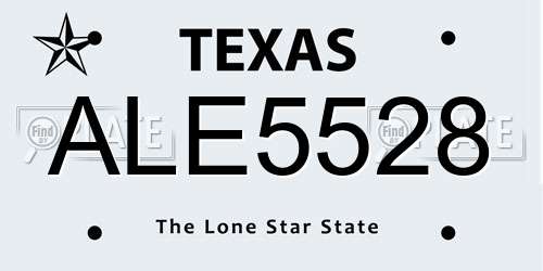 ALE5528 Texas License Plate