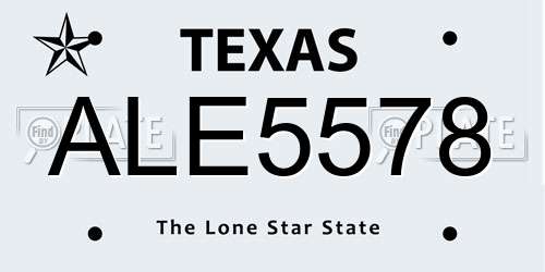 ALE5578 Texas License Plate