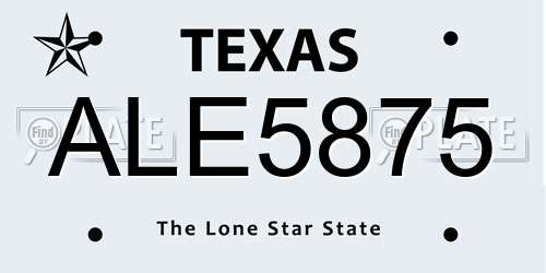 ALE5875 Texas License Plate