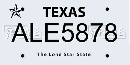 ALE5878 Texas License Plate