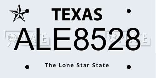 ALE8528 Texas License Plate