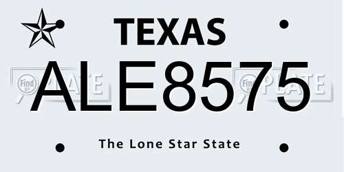 ALE8575 Texas License Plate