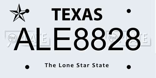 ALE8828 Texas License Plate