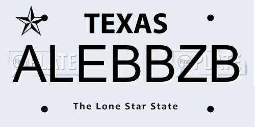 ALEBBZB Texas License Plate