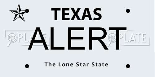 ALERT Texas License Plate