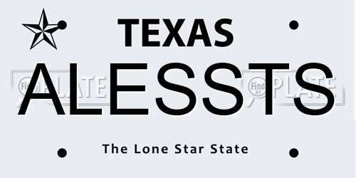 ALESSTS Texas License Plate