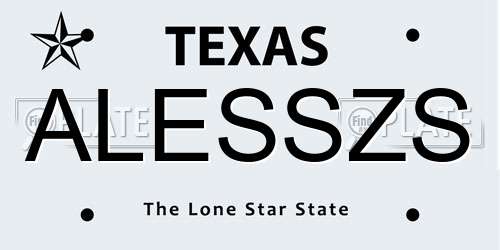ALESSZS Texas License Plate
