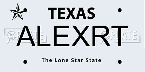 ALEXRT Texas License Plate