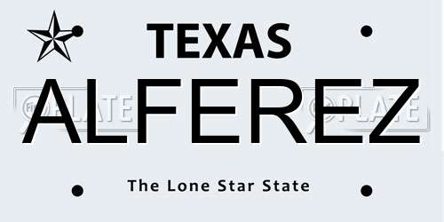 ALFEREZ Texas License Plate
