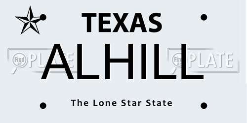 ALHILL Texas License Plate