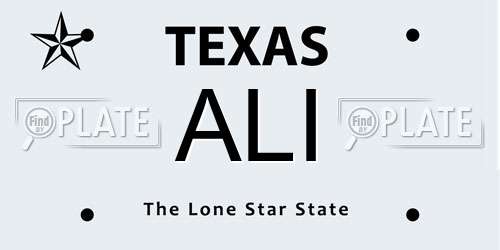 ALI Texas License Plate
