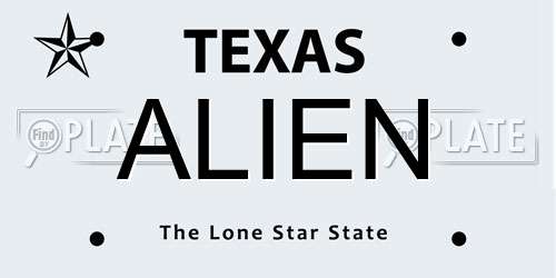 ALIEN Texas License Plate