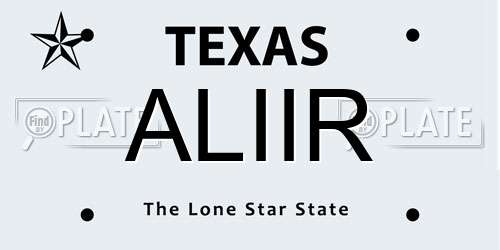 ALIIR Texas License Plate