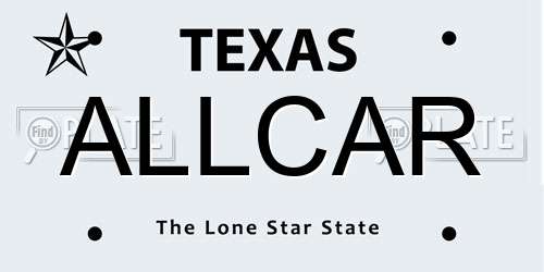 ALLCAR Texas License Plate
