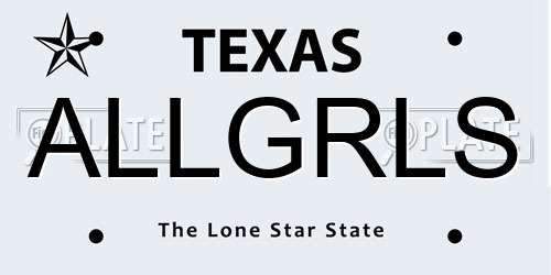 ALLGRLS Texas License Plate