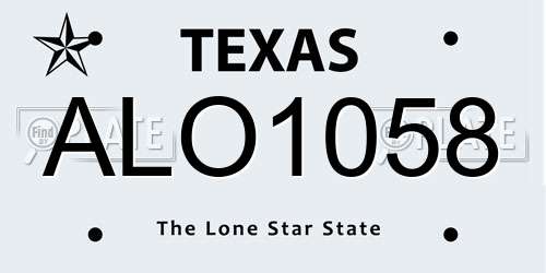 ALO1058 Texas License Plate