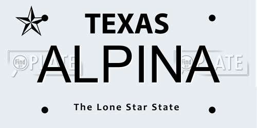 ALPINA Texas License Plate