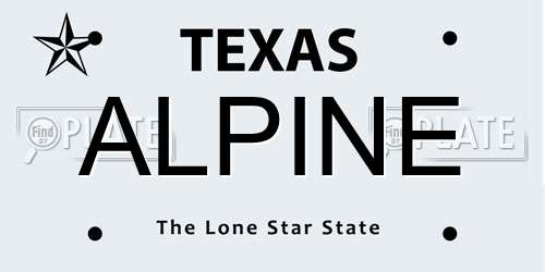 ALPINE Texas License Plate