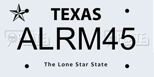 ALRM45 Texas License Plate