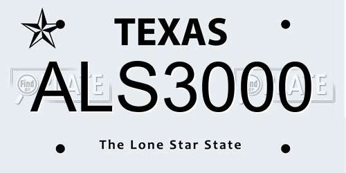 ALS3000 Texas License Plate