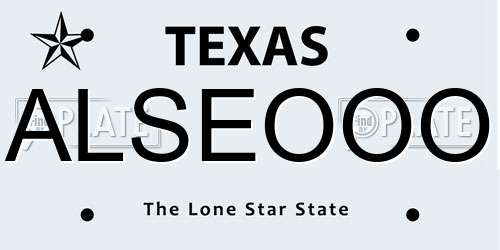 ALSEOOO Texas License Plate