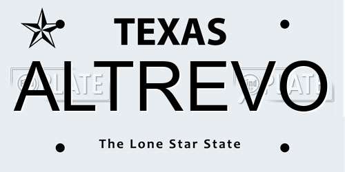 ALTREVO Texas License Plate