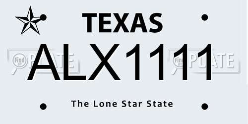 ALX1111 Texas License Plate