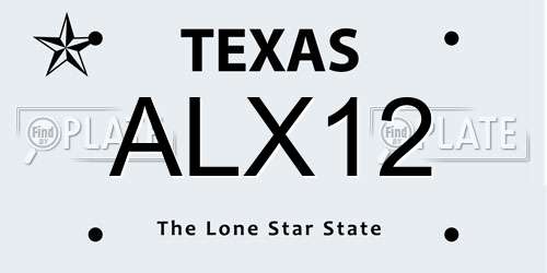 ALX12 Texas License Plate