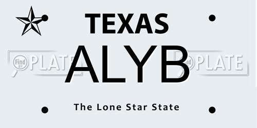 ALYB Texas License Plate