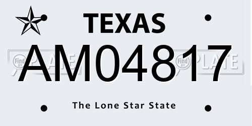 AM04817 Texas License Plate