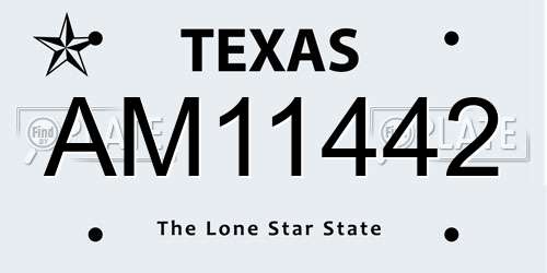AM11442 Texas License Plate