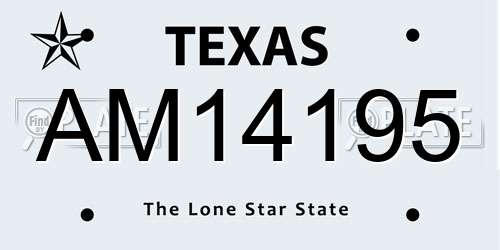 AM14195 Texas License Plate