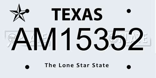 AM15352 Texas License Plate
