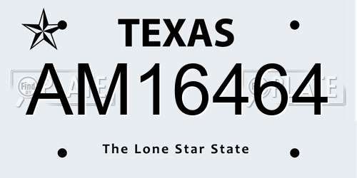 AM16464 Texas License Plate