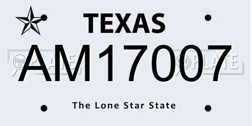 AM17007 Texas License Plate