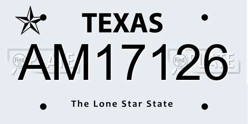 AM17126 Texas License Plate