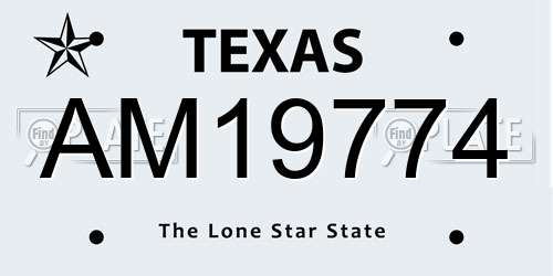 AM19774 Texas License Plate