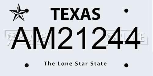 AM21244 Texas License Plate