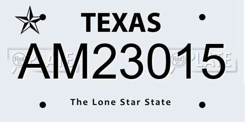AM23015 Texas License Plate