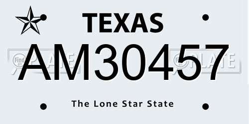 AM30457 Texas License Plate