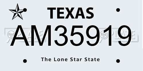AM35919 Texas License Plate